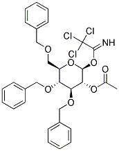 2-O-Acetyl-3,4,6-tri-O-benzyl-beta-D-glucopyranosyl trichloroacetimidate Struktur