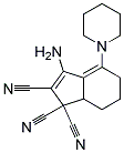 3-Amino-4-piperidin-1-yl-5,6,7,7a-tetrahydro-indene-1,1,2-tricarbonitrile Struktur