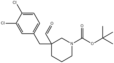 3-(3,4-Dichlorobenzyl)-3-formylpiperidine, N-BOC protected Struktur