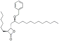 (3S,4S)-4-((S)-2-BENZYLOXY-TRIDECYL)-3-HEXYL-OXETAN-2-ONE Struktur