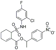 6-(2-CHLORO-4-FLUORO-PHENYLSULFAMOYL)-CYCLOHEX-1-ENECARBOXYLIC ACID 1-(4-NITRO-PHENYL)-ETHYL ESTER Struktur