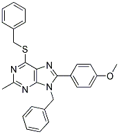 9-BENZYL-6-(BENZYLTHIO)-8-(4-METHOXYPHENYL)-2-METHYL-9H-PURINE Struktur