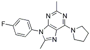 9-(4-FLUOROPHENYL)-2,8-DIMETHYL-6-(PYRROLIDIN-1-YL)-9H-PURINE Struktur