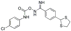 N-{[(4-CHLOROANILINO)CARBONYL]OXY}-4-(1,3-DITHIOLAN-2-YL)BENZENECARBOXIMIDAMIDE Struktur