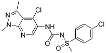 N-(4-CHLORO-1,3-DIMETHYL-1H-PYRAZOLO[3,4-B]PYRIDIN-5-YL)-N'-[1-(4-CHLOROPHE NYL)-1-METHYL-1-OXO-LAMBDA~6~-SULFANYLIDENE]UREA Struktur