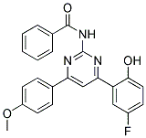 N-[4-(5-FLUORO-2-HYDROXYPHENYL)-6-(4-METHOXYPHENYL)PYRIMIDIN-2-YL]BENZAMIDE Struktur