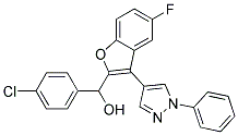 (4-CHLOROPHENYL)[5-FLUORO-3-(1-PHENYL-1H-PYRAZOL-4-YL)-1-BENZOFURAN-2-YL]METHANOL Struktur