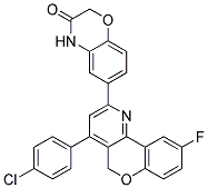 6-[1-(4-CHLORO-PHENYL)-6-FLUORO-10H-9-OXA-4-AZA-PHENANTHREN-3-YL]-4H-BENZO[1,4]OXAZIN-3-ONE Struktur