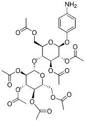 4-AMINOPHENYL 2,3,6-TRI-O-ACETYL-4-O-(2,3,4,6-TETRA-O-ACETYL-B-D-GLUCOPYRANOSYL)-B-D-GLUCOPYRANOSIDE Struktur