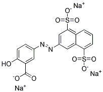 trisodium 5-[(4,8-disulphonato-2-naphthyl)azo]salicylate Struktur