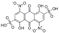 9,10-dihydro-1,5-dihydroxy-4,8-dinitro-9,10-dioxoanthracene-2,6-disulphonic acid  Struktur