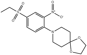 8-[4-(Ethylsulphonyl)-2-nitrophenyl]-1,4-dioxa-8-azaspiro[4.5]decane Struktur