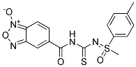 5-{[({[1-methyl-1-(4-methylphenyl)-1-oxo-lambda~6~-sulphanylidene]amino}carbothioyl)amino]carbonyl}-2,1,3-benzoxadiazol-1-ium-1-olate Struktur