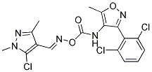 4-{[({[(5-chloro-1,3-dimethyl-1H-pyrazol-4-yl)methylene]amino}oxy)carbonyl]amino}-3-(2,6-dichlorophenyl)-5-methylisoxazole Struktur