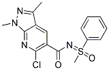 N5-(1-Methyl-1-oxo-1-phenyl-lambda~6~-sulphanylidene)-6-chloro-1,3-dimethyl-1H-pyrazolo[3,4-b]pyridine-5-carboxamide Struktur