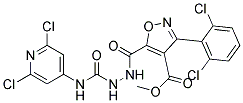 methyl 3-(2,6-dichlorophenyl)-5-[(2-{[(2,6-dichloro-4-pyridyl)amino]carbonyl}hydrazino)carbonyl]isoxazole-4-carboxylate Struktur