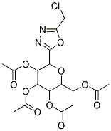 3,5-di(acetyloxy)-2-[(acetyloxy)methyl]-6-[5-(chloromethyl)-1,3,4-oxadiazol-2-yl]tetrahydro-2H-pyran-4-yl acetate Struktur