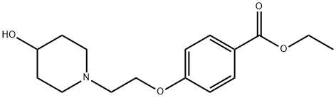 Ethyl 4-[2-(4-hydroxypiperidin-1-yl)ethoxy]benzoate Struktur