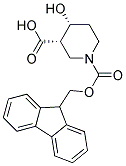 Fmoc-(+)-cis-4-hydroxypiperidine-3-carboxylic acid
 Struktur