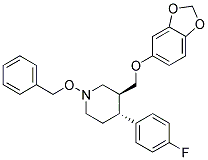 (3S,4R)-3-(BENZO[1,3]DIOXOL-5-YLOXYMETHYL)-1-BENZYLOXY-4-(4-FLUORO-PHENYL)-PIPERIDINE Struktur