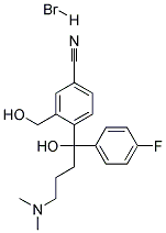 4-4-(DIMETHYLAMINO)-1-(4-FLUOROPHENYL)-1-HYDROXYBUTYL-3-(HYDROXYMETHYL)BENZONITRILE MONOHYDROBROMIDE Struktur