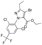 4-BROMO-1-[2,6-DICHLORO-4-(TRIFLUOROMETHYL)PHENYL]-3-ETHYL-1H-PYRAZOLE-5-CARBOXYLIC ACID ETHYL ESTER Struktur