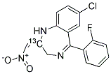 7-CHLORO-1,3-DIHYDRO-5-(2-FLUOROPHENYL)-2-NITROMETHYL-ENE-2H-1,4-BENZODIAZEPINE-13C1 Struktur