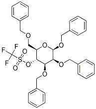 BENZYL 2,3,6-TRI-O- BENZYL-4-O-TRIFLUOROMETHANESULFONYL-B-D-MANNOPYRANOSIDE Struktur