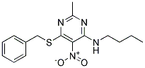 6-(BENZYLTHIO)-N-BUTYL-2-METHYL-5-NITROPYRIMIDIN-4-AMINE Struktur