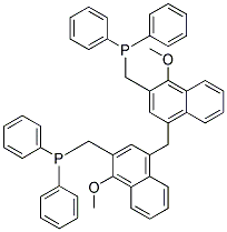 Bis{3-diphenylphosphinomethyl-4-methoxy-1-naphthyl}methane Struktur