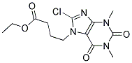 ETHYL 4-(8-CHLORO-1,3-DIMETHYL-2,6-DIOXO-2,3,6,7-TETRAHYDRO-1H-PURIN-7-YL)BUTANOATE, TECH Struktur