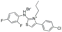 4-(4-CHLOROPHENYL)-2-(2,4-DIFLUOROANILINO)-3-PROPYL-1,3-THIAZOL-3-IUM BROMIDE, TECH Struktur