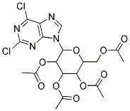 3,5-DI(ACETYLOXY)-2-[(ACETYLOXY)METHYL]-6-(2,6-DICHLORO-9H-PURIN-9-YL)TETRA HYDRO-2H-PYRAN-4-YL ACETATE Struktur