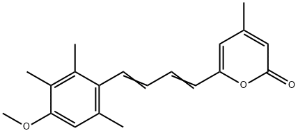 6-[(1E, 3E)-4-(4-METHOXY-2,3,6-TRIMETHYLPHENYL)-2-METHYL-1,3-BUTADIEN-1-YL]-4-METHYL-2H-PYRAN-2-ONE Struktur