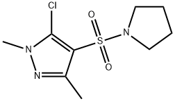 5-CHLORO-1,3-DIMETHYL-4-(TETRAHYDRO-1H-PYRROL-1-YLSULPHONYL)-1H-PYRAZOLE Struktur