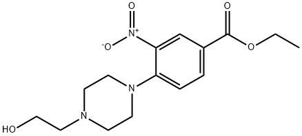 ETHYL 3-NITRO-4-[1-(2-HYDROXYETHYL)-PIPERAZIN-1-YL]BENZOATE Struktur