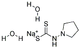 Sodium pyrrolidinedithiocarbamate dihydrate Struktur