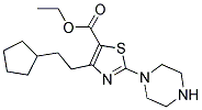 Ethyl 2-(Piperazine-1-Yl)-4-Cyclopentylethyl-5-Thiazolecarboxylate Struktur