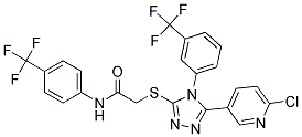 N1-[4-(trifluoromethyl)phenyl]-2-({5-(6-chloro-3-pyridyl)-4-[3-(trifluoromethyl)phenyl]-4H-1,2,4-triazol-3-yl}thio)acetamide Struktur