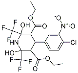 diethyl 4-(4-chloro-3-nitrophenyl)-2,6-dihydroxy-2,6-bis(trifluoromethyl)piperidine-3,5-dicarboxylate Struktur