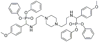 N1-[(diphenylphosphoryl)(4-methoxyphenyl)methyl]-3-[4-(3-{[(diphenylphosphoryl)(4-methoxyphenyl)methyl]amino}propyl)piperazino]propan-1-amine Struktur