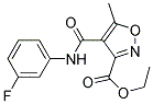 Ethyl 4-[(3-fluoroanilino)carbonyl]-5-methylisoxazole-3-carboxylate Struktur