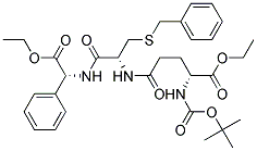 (R)-4-{(R)-2-BENZYLSULFANYL-1-[((R)-ETHOXYCARBONYL-PHENYL-METHYL)-CARBAMOYL]-ETHYLCARBAMOYL}-2-TERT-BUTOXYCARBONYLAMINO-BUTYRIC ACID ETHYL ESTER Struktur