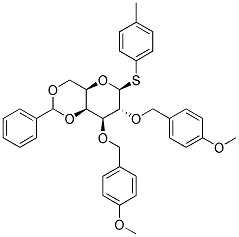 4-METHYLPHENYL 4,6-O-BENZYLIDENE-2,3-DI-O-(4-METHOXYBENZYL)-B-D-THIOGALACTOPYRANOSIDE Struktur