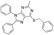 6-(BENZYLTHIO)-2-METHYL-8,9-DIPHENYL-9H-PURINE Struktur