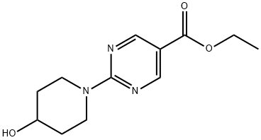 Ethyl 2-(4-hydroxypiperidin-1-yl)pyrimidine-5-carboxylate Struktur