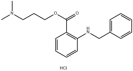 3-DIMETHYLAMINOPROPYL 2-BENZYLAMINOBENZOATE HYDROCHLORIDE Struktur