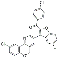 [3-(9-CHLORO-5H-CHROMENO[4,3-B]PYRIDIN-3-YL)-5-FLUORO-1-BENZOFURAN-2-YL](4-CHLOROPHENYL)METHANONE Struktur