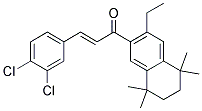 3-(3,4-dichlorophenyl)-1-(3-ethyl-5,5,8,8-tetramethyl-5,6,7,8-tetrahydronaphthalen-2-yl)prop-2-en-1-one Struktur