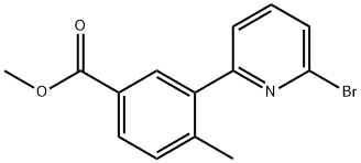 3-(6-溴吡啶-2-基)-4-甲基苯甲酸甲酯 結構式